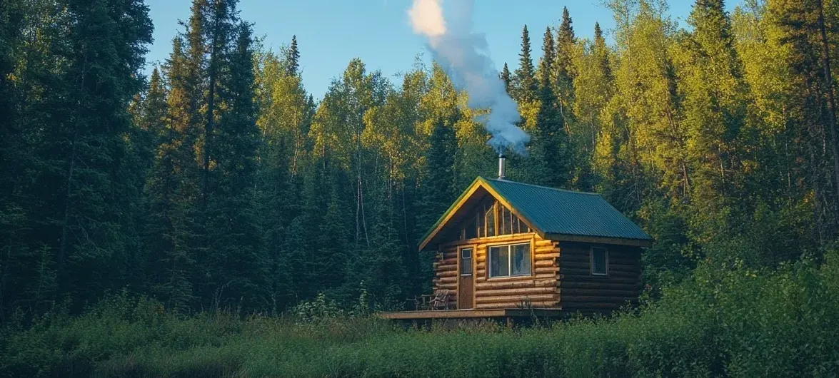 Cabin built with Robricks eco-bricks — general view